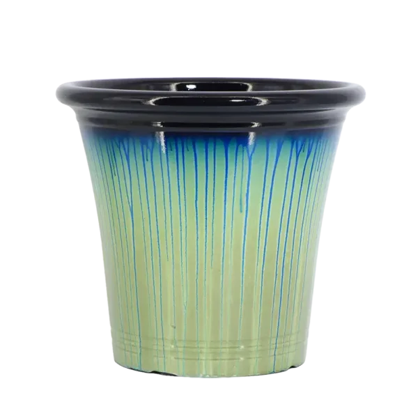 Artisan Glazed Tapered Planters main Artisan Glazed Planters - High-Gloss Tapered Pots
