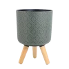 Diamond Embossed Decorative Planters - Elegant Patterned Decor Pots