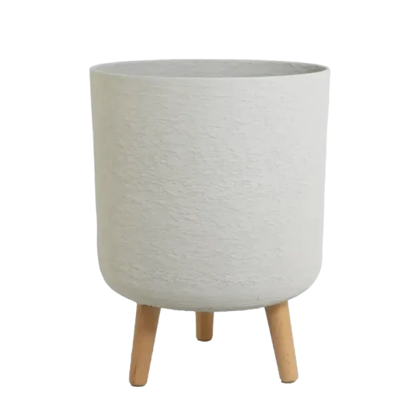 Elevated Stone Texture Planters Nordic Elevated Planters - Stone Texture with Wooden Legs