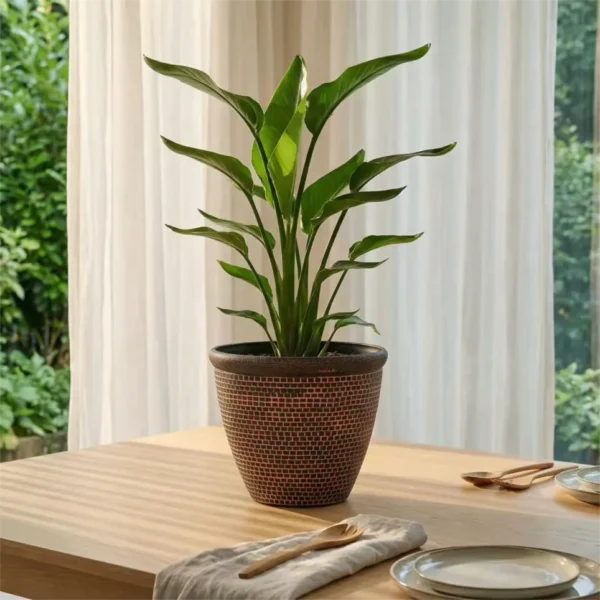 Leaf-Weave Textured Planters - Nature-Inspired Decorative Pots