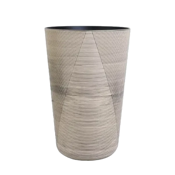 Linear Etched Tall Planter Linear Etched Tall Planters - Modern Geometric Texture