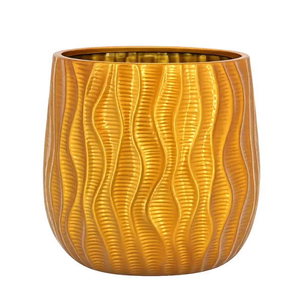 Modern Rippled Wave Planter Modern Rippled Wave Planters - Wholesale Textured Vertical Pattern Pots