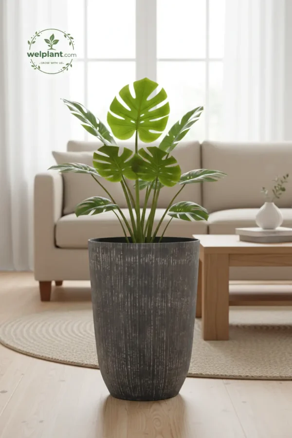 Vertical Rain Texture Planters - Distressed Industrial Texture Pots
