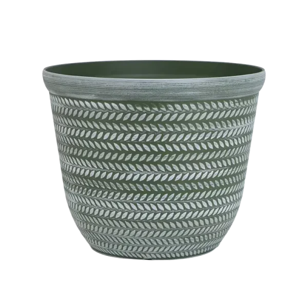 Leaf-Weave Textured Planter PP Plastic Planter Pot | Lightweight Modern Flower Pot in Multiple Colors