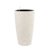 Round Woven Plastic Planter | Tall Rattan‑Style Decorative Pot