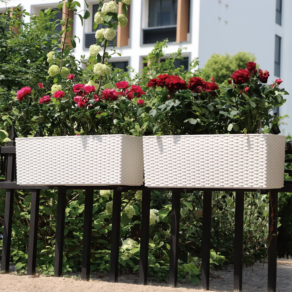 woven railing planter box