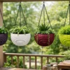 Round Woven Planter Series | Rattan‑Style Decorative Plastic Pots