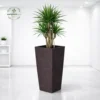 Tall Woven Plastic Planter Series | Outdoor Decorative Rattan‑Style Pots