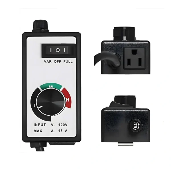 120V 15A Variable Fan Speed Controller for Inline Duct Fan | 1500W HVAC Blower Switch