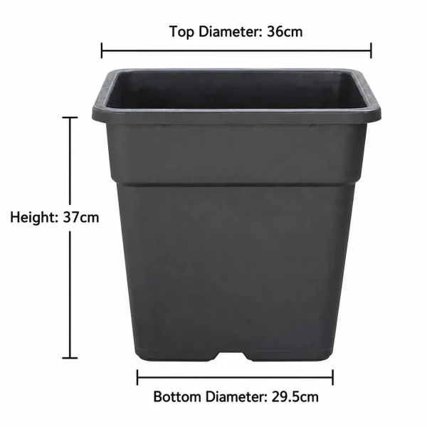 Heavy Duty Square Plastic Gallon Nursery Pots (1 Gal to 10 Gal)