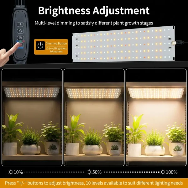 12V Full Spectrum PCB LED Grow Light System for Indoor Plant Stands & Cabinets (1-Board to 4-Board Combinations, Inline Timer, 3000K/6500K/630nm Red)