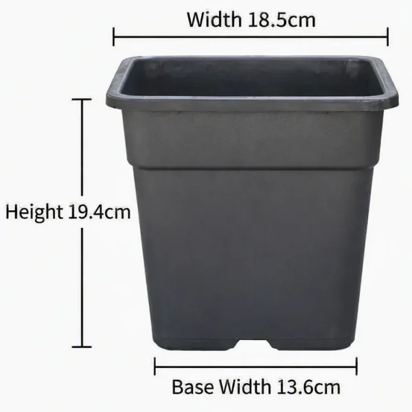 Heavy Duty Square Plastic Gallon Nursery Pots (1 Gal to 10 Gal)