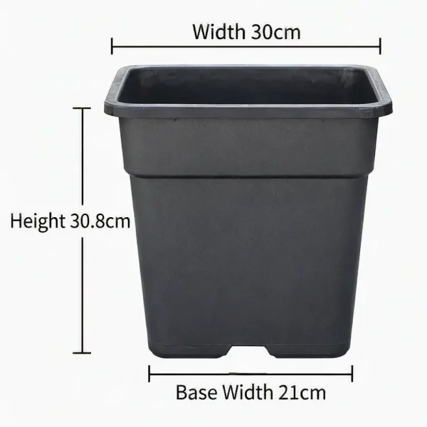 Heavy Duty Square Plastic Gallon Nursery Pots (1 Gal to 10 Gal)