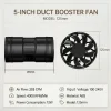 High-Speed Inline Duct Booster Fan (4"/ 5" / 6" / 8" ABS Housing)