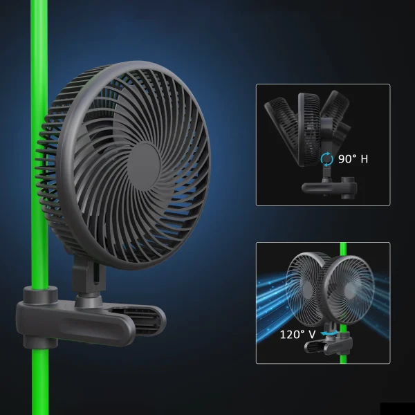 6" Oscillating Clip Fan with EC Motor for Grow Tents