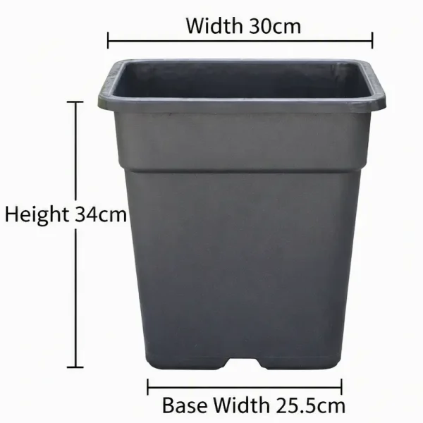 Heavy Duty Square Plastic Gallon Nursery Pots (1 Gal to 10 Gal)