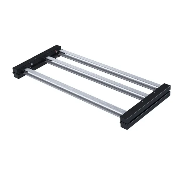 720W 180-degree foldable 6-bar LED grow light fixture in black aluminum housing with full spectrum diodes
