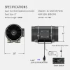 EC Motor Inline Ventilation Duct Fan (4" / 6" / 8" with Optional Controllers)