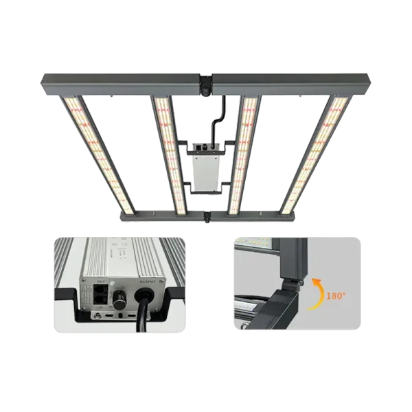 Mini Series foldable LED grow light Mini Series Foldable Bar LED Grow Light Full Spectrum (240W / 320W / 400W / 480W / 720W Options, 2.5-2.8 umol/J Efficacy, ETL Certified, 0-10V Daisy-Chain Dimming, IP65)