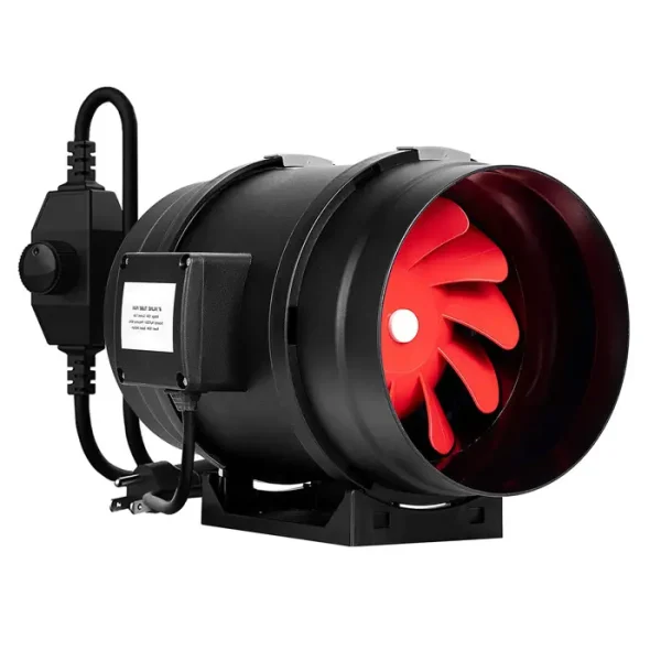 Mixed-Flow Plastic Inline Duct Fan (4" - 12") – High-Static Pressure Hydroponic & HVAC Exhaust Fan