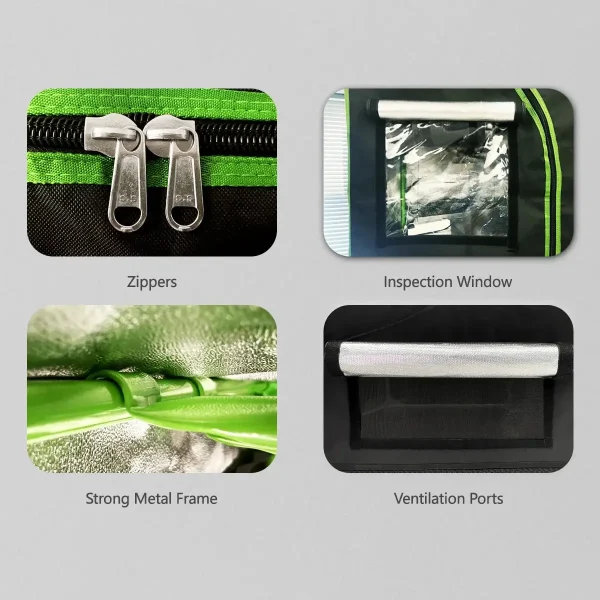 10x10ft Grow Tent 300x300x200cm High-Yield 600D Oxford Fabric Indoor Hydroponics Growing Tent