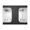 Heavy duty black indoor grow tent interior featuring diamond reflective Mylar and duct ports