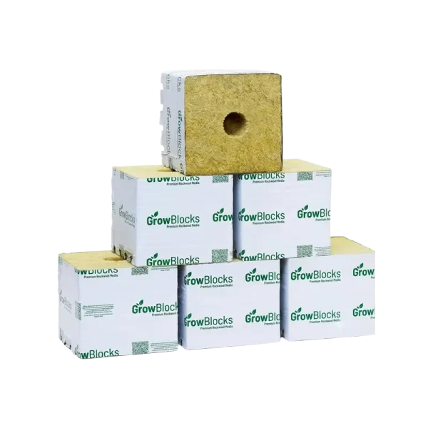 hydroponic-rockwool-growing-cubes-with-holes High-Density Hydroponic Rockwool Growing Media (Plugs, Cubes & Slabs)