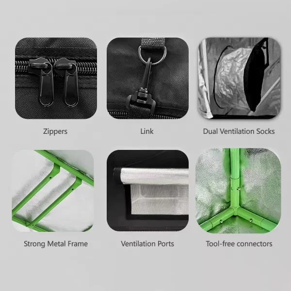 Heavy-Duty Lightproof Indoor Grow Tent (High-Reflective Mylar)