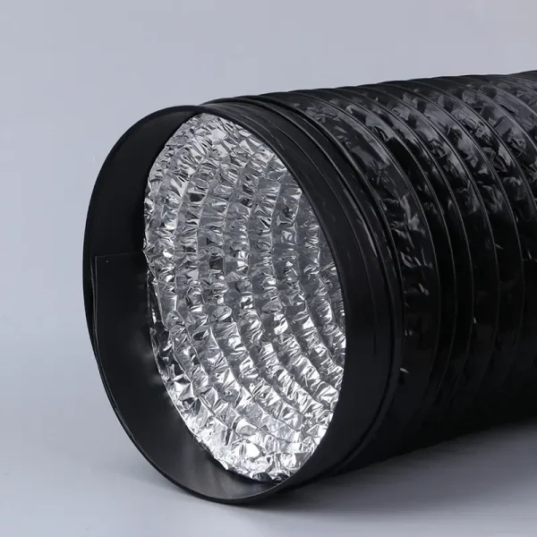 PVC Combi Flexible Ducting Heavy Duty Dual Layer Air Duct Hose Gray Black 4 6 8 10 12 14 Inch