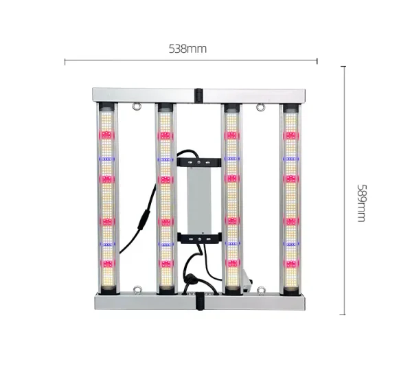 240W Full Spectrum LED Grow Light-dimensions 240W Full Spectrum LED Grow Light Bar Frame – High-Efficacy 2.5 μmol/J (660 μmol/s PPF, 660nm Deep Red & 730nm Far Red, AC 110-277V Input, 838x839mm Frame for 2x2ft Canopy Coverage)