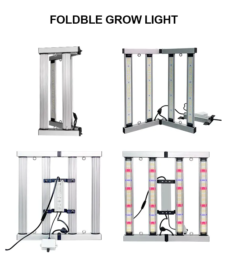 240W Full Spectrum LED Grow Light-folable 240W Full Spectrum LED Grow Light Bar Frame – High-Efficacy 2.5 μmol/J (660 μmol/s PPF, 660nm Deep Red & 730nm Far Red, AC 110-277V Input, 838x839mm Frame for 2x2ft Canopy Coverage)