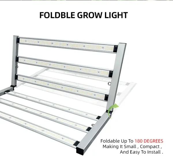 500W foldable LED grow light-foldable 500W Full Spectrum Foldable LED Grow Light 6-Bar Frame – Ultra-High Efficacy 2.75 μmol/J (1375 μmol/s PPF, 660nm Red & 730nm Far-Red IR, 180° Foldable Design, AC 110-277V for 3x3ft Canopy Coverage)
